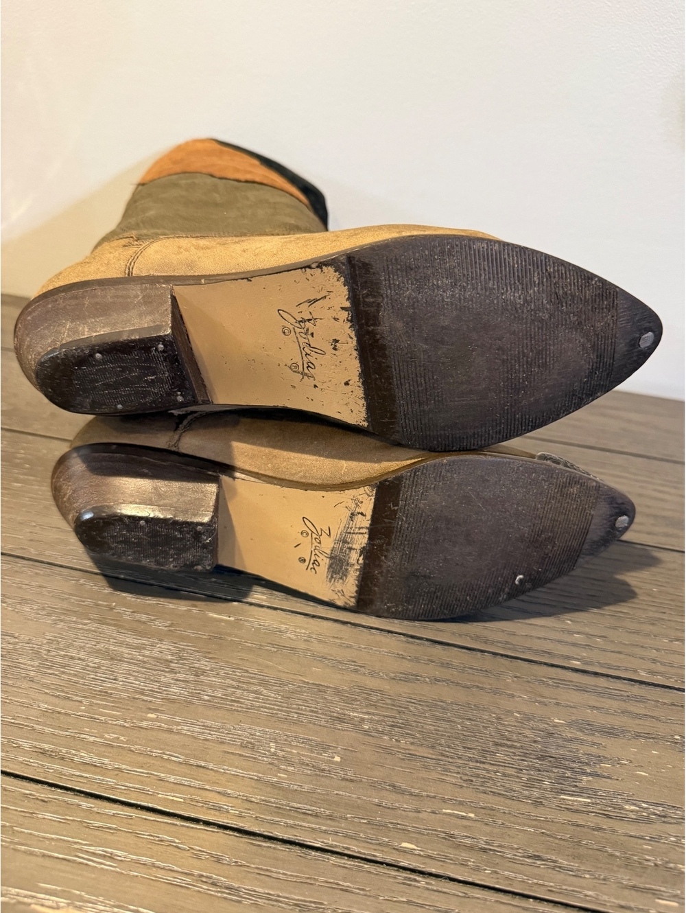 Vintage Zodiac Multicolor Suede Cowboy Boots - Picture 6 of 11